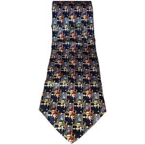 KIESELSTEIN CORD Vintage 100% Silk Necktie Tie Blue horse woman legs NWT $125‎